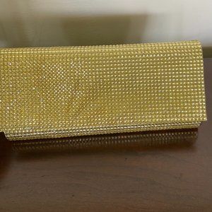 Gold rhinestone clutch
